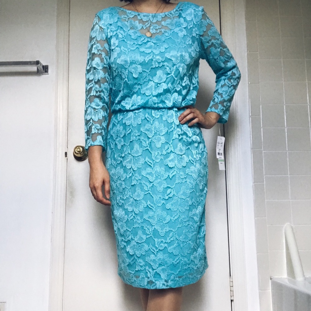 Blue lace dress